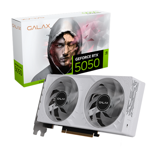 GALAX GeForce RTX™ 5050 1-Click OC White 8GB GDDR6 128-bit/DP2.1b*3/HDMI 2.1b/DLSS 4 - كرت شاشة