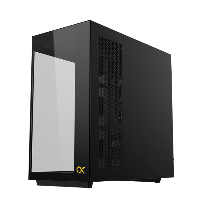 Xigmatek Cubi II black with 7 ARGB Lights,USB-C CASE- كيس العاب للكمبيوتر أسود