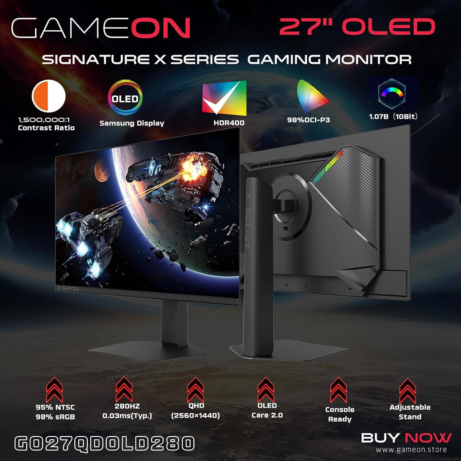 GAMEON GO27QDOLD280 Gaming Monitor 27