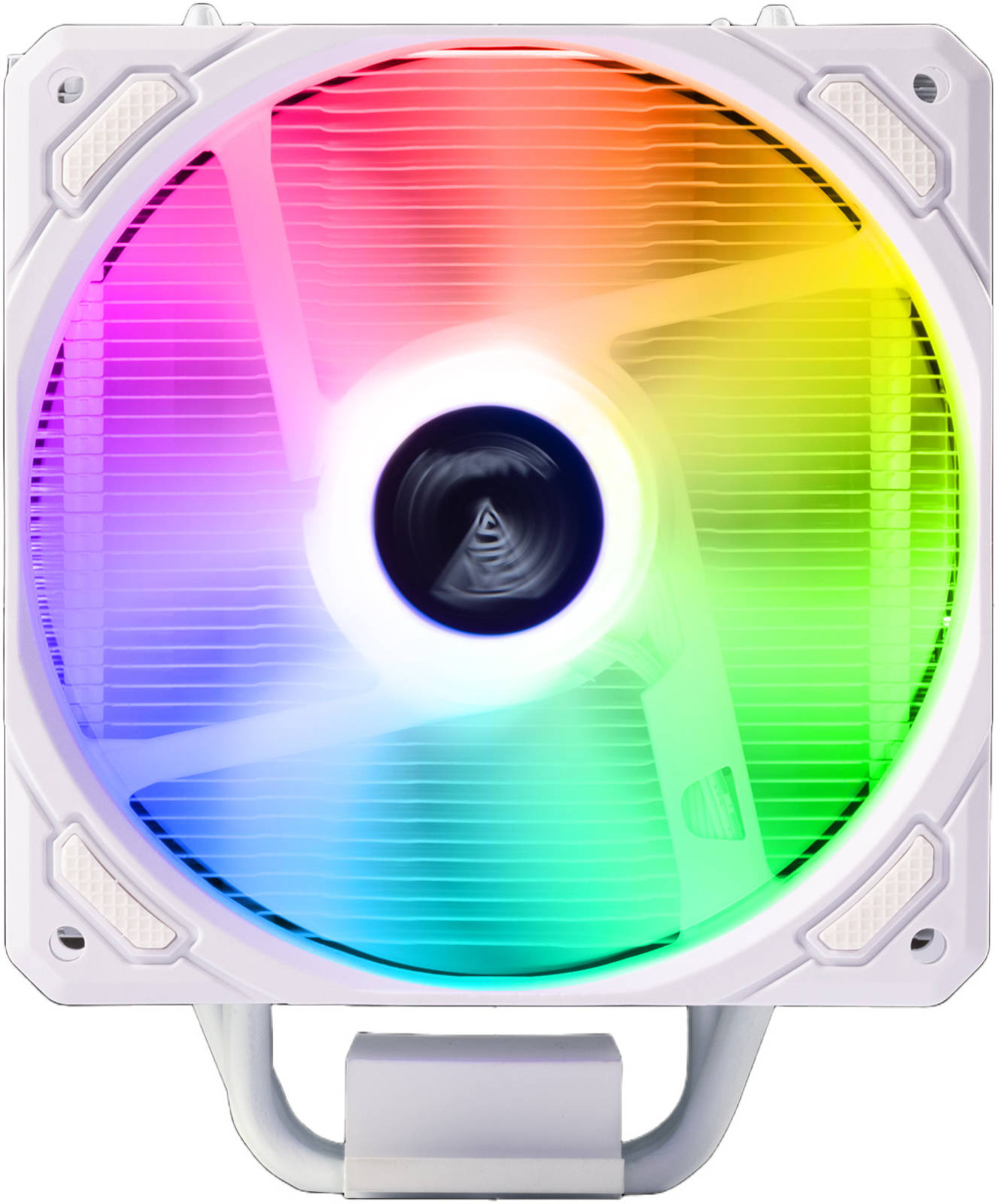 Gamidas BOREAS E1-410 CPU Cooler, High Airflow PWM Fan, 4 Copper Heat Pipes with Direct Contact, Built-in rainbow wave LED Effect, Hydraulic Bearing, White - مبرد هوائي أبيض