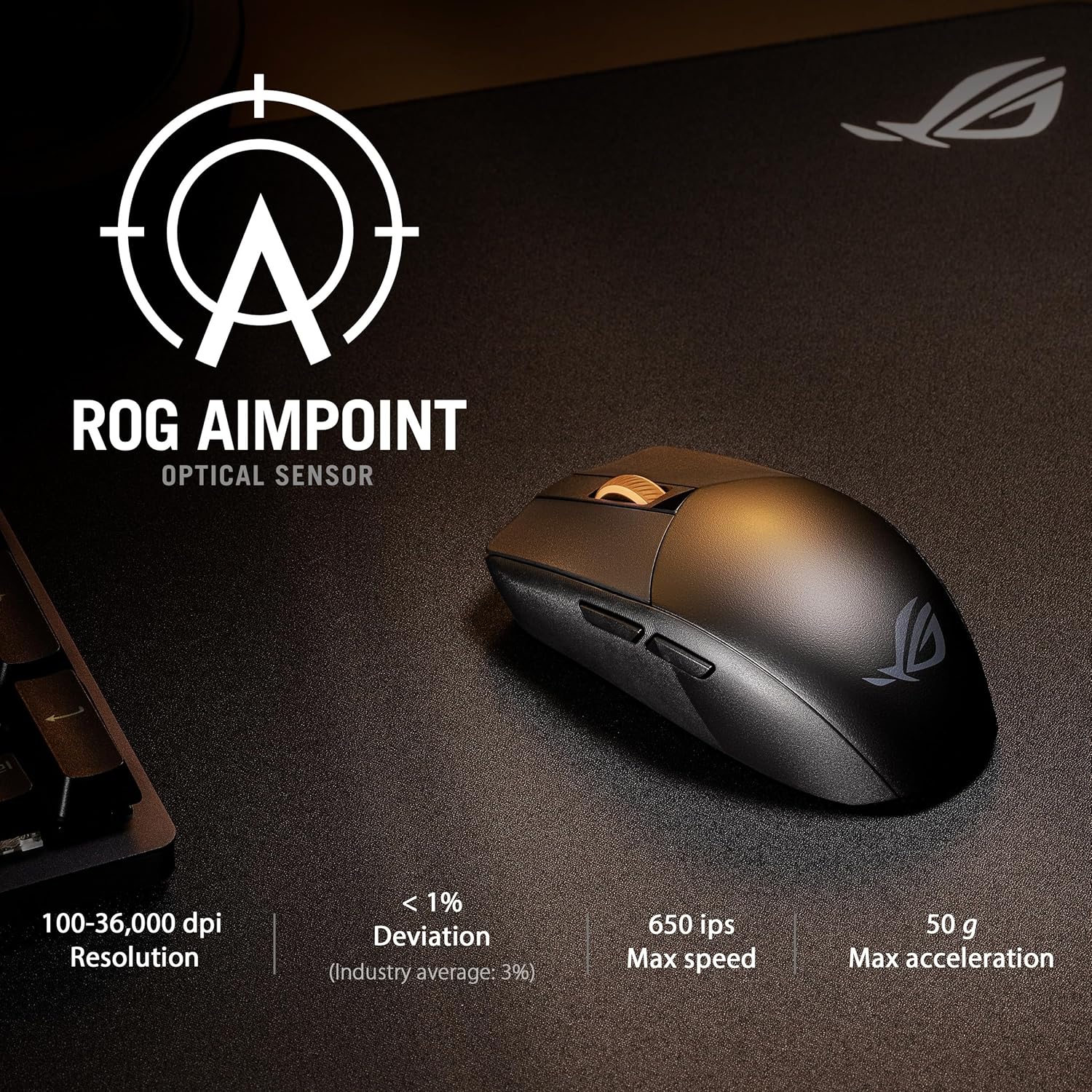 ASUS P520 ROG STRIX IMPACT III WIRELESS GAMING MOUSE AIMPOINT, 5 BUTTONS, 36000DPI - ماوس