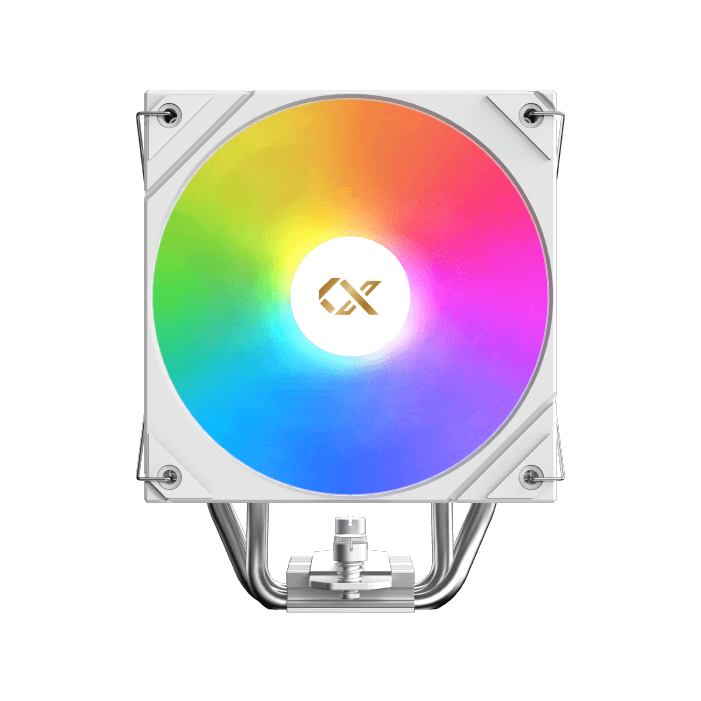Xigmatek AK4 CPU Air Cooler With Digital Screen Arctic LED ARGB White  - مبرد هوائي أبيض