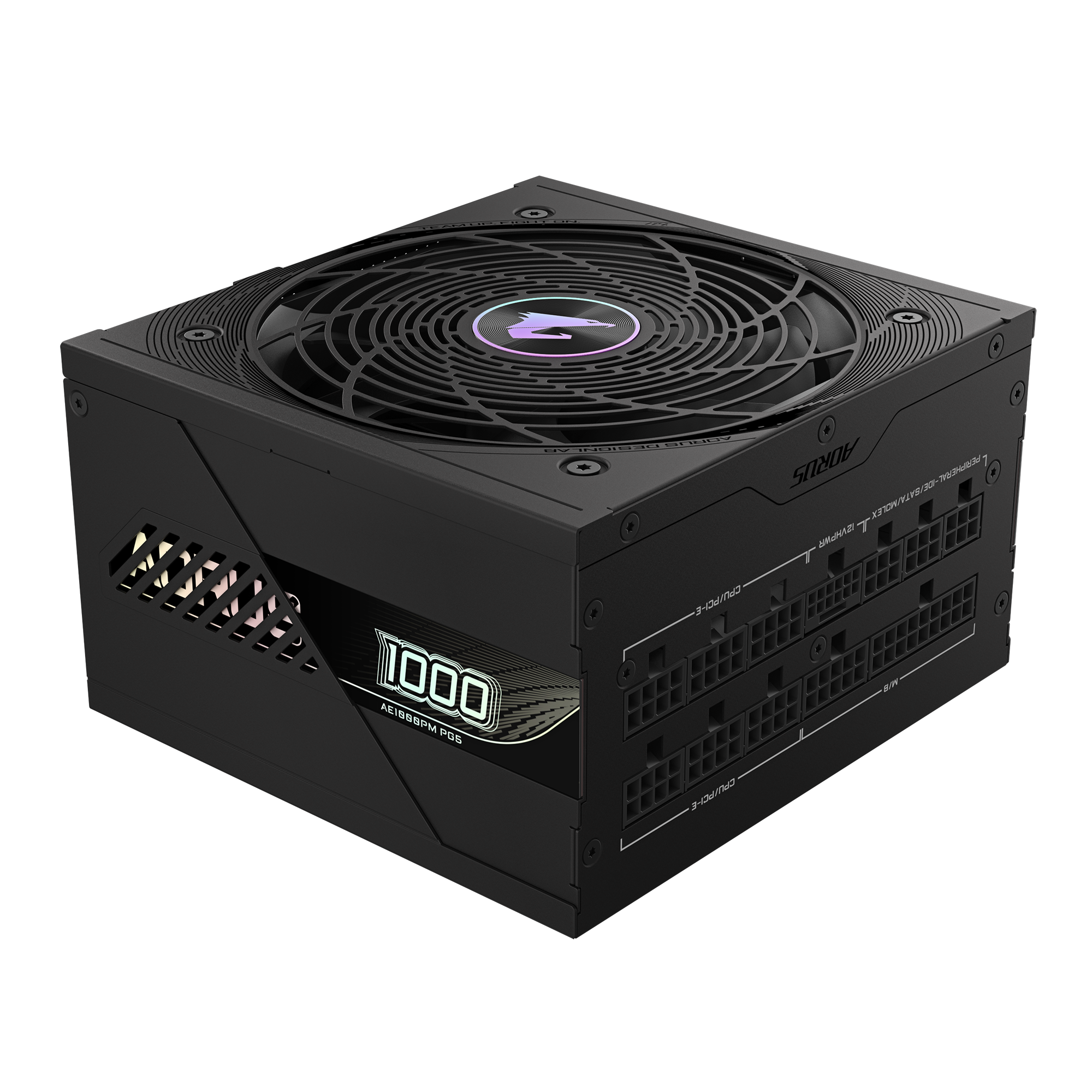 GIGABYTE AORUS ELITE P1000W 80+ Platinum Modular PCIe 5.0 Power Supply, 1000W Power, 80 PLUS Platinum Efficiency, 120mm Fluid Dynamic Bearing Fan, Black - مزود طاقه أسود