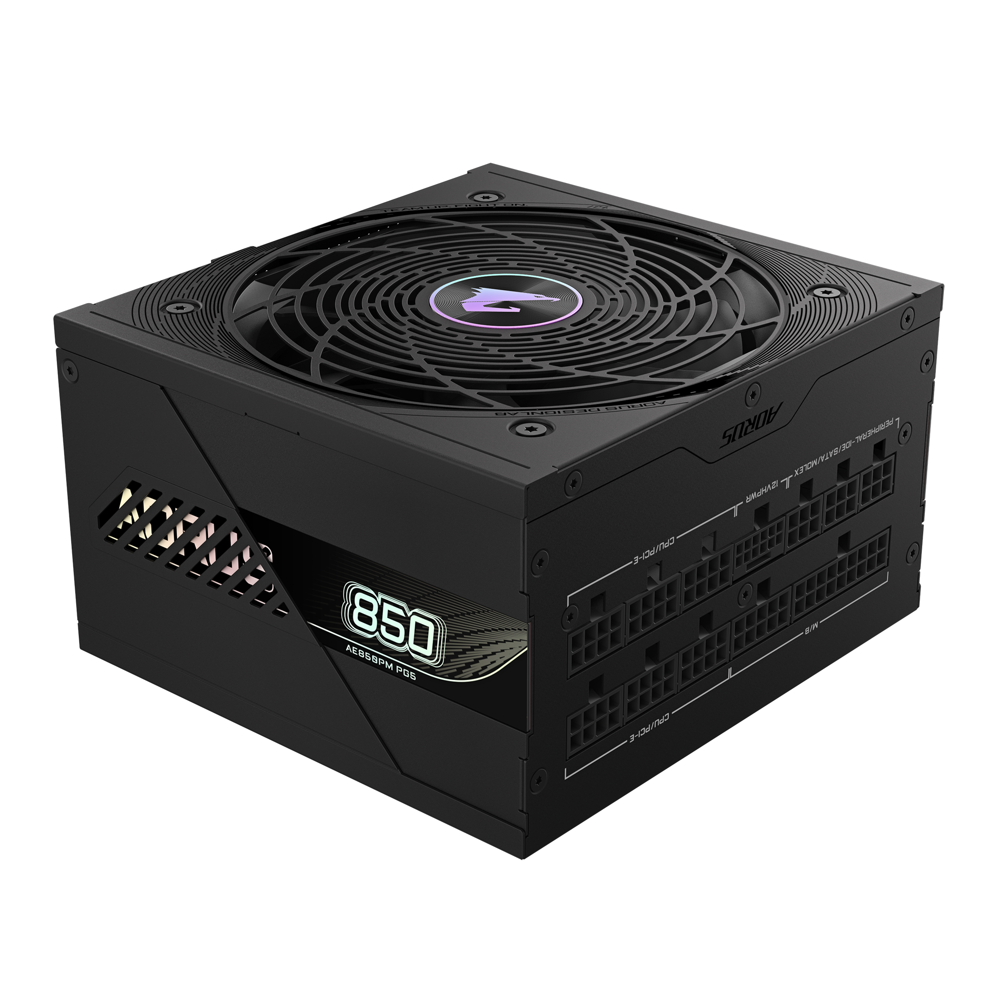 GIGABYTE AORUS ELITE P850W 80+ Platinum Modular PCIe 5.0 Power Supply, Intel Form Factor ATX 12V v3.0, 850W Capacity, 120mm FDB Fan, 60-50 Hz Input Frequency, Black - مزود طاقه أسود