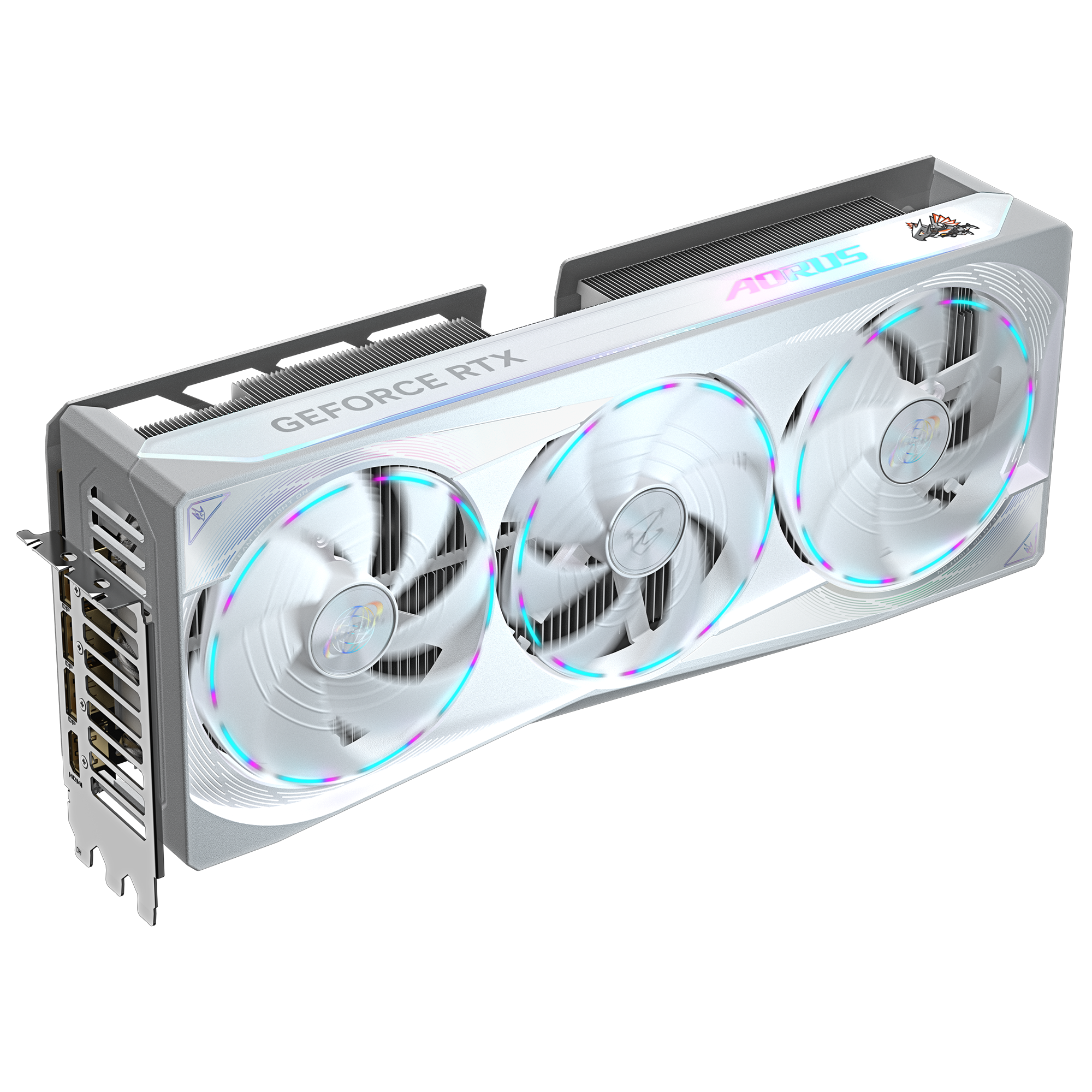 GIGABYTE AORUS GeForce RTX 5080 MASTER ICE 16G Graphics Card (16GB GDDR7, PCIe 5.0, LCD Screen) White - كرت شاشه