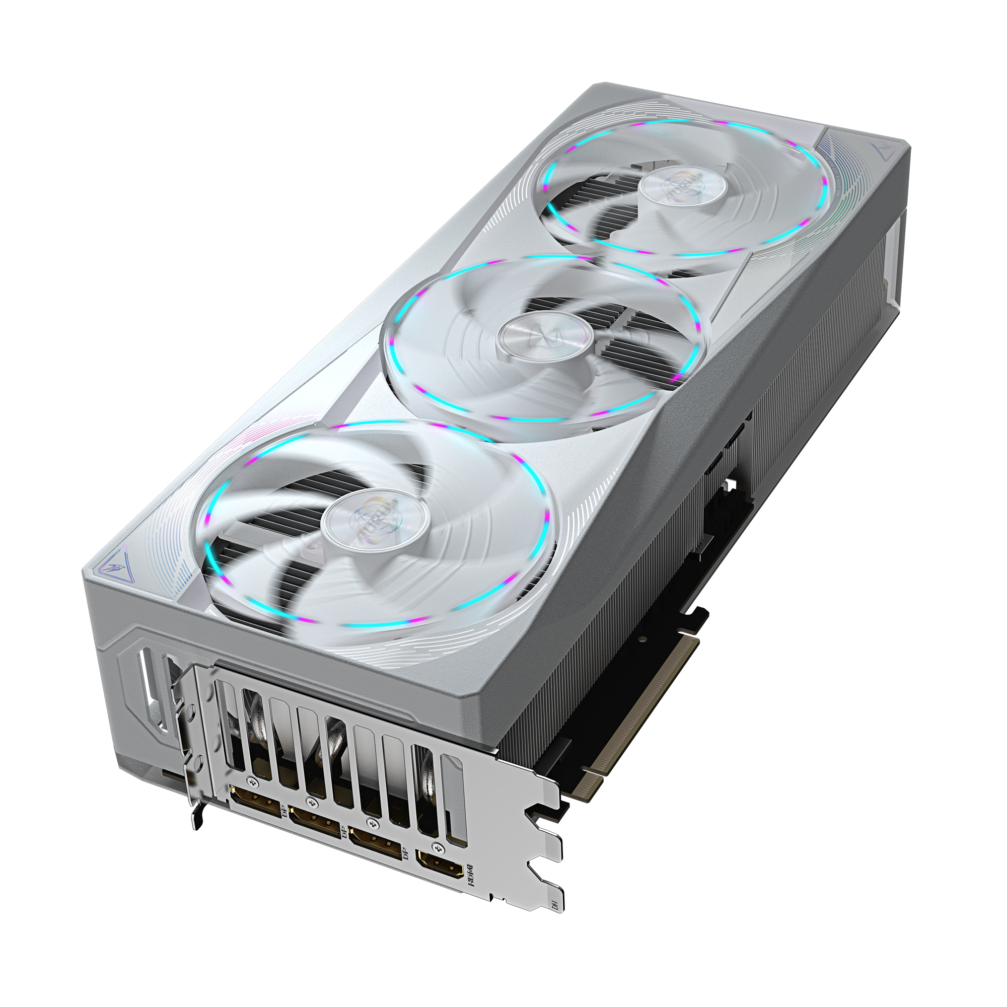 GIGABYTE AORUS GeForce RTX 5080 MASTER ICE 16G Graphics Card (16GB GDDR7, PCIe 5.0, LCD Screen) White - كرت شاشه