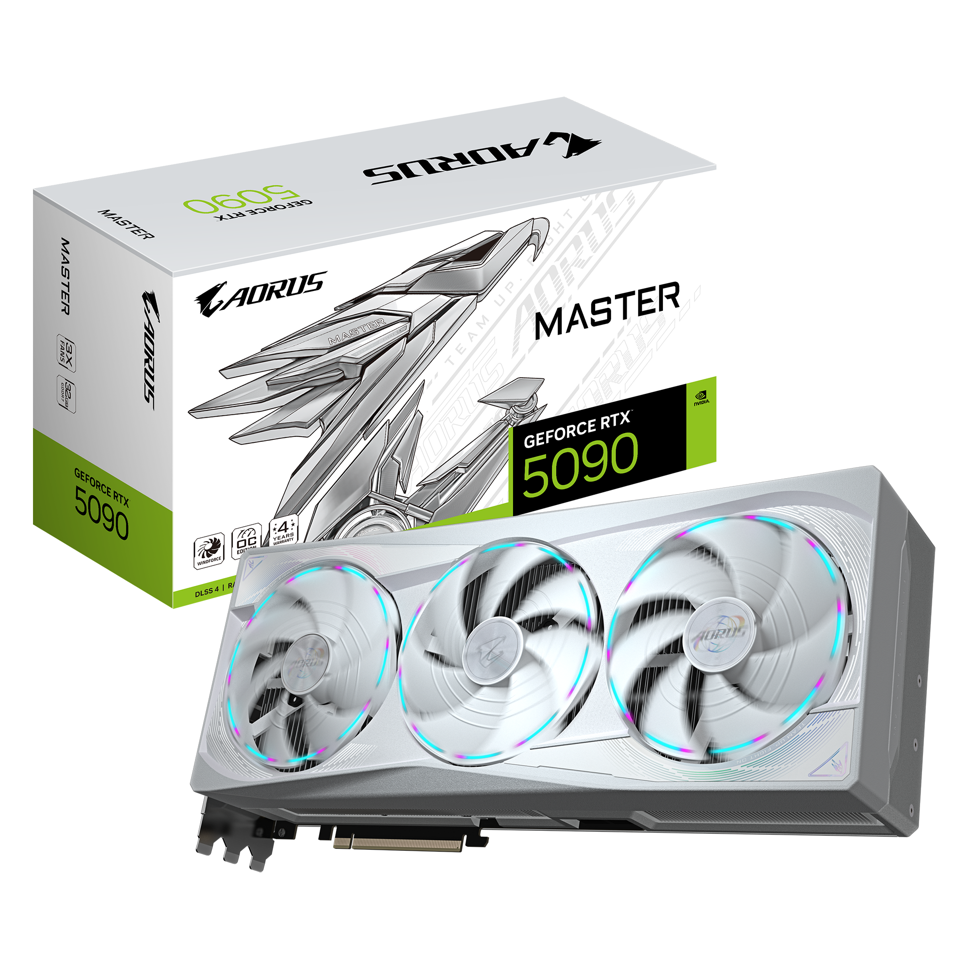 GIGABYTE RTX 5090 AORUS Master ICE 32GB GDDR7 Graphics Card White - كرت شاشه أـبيض