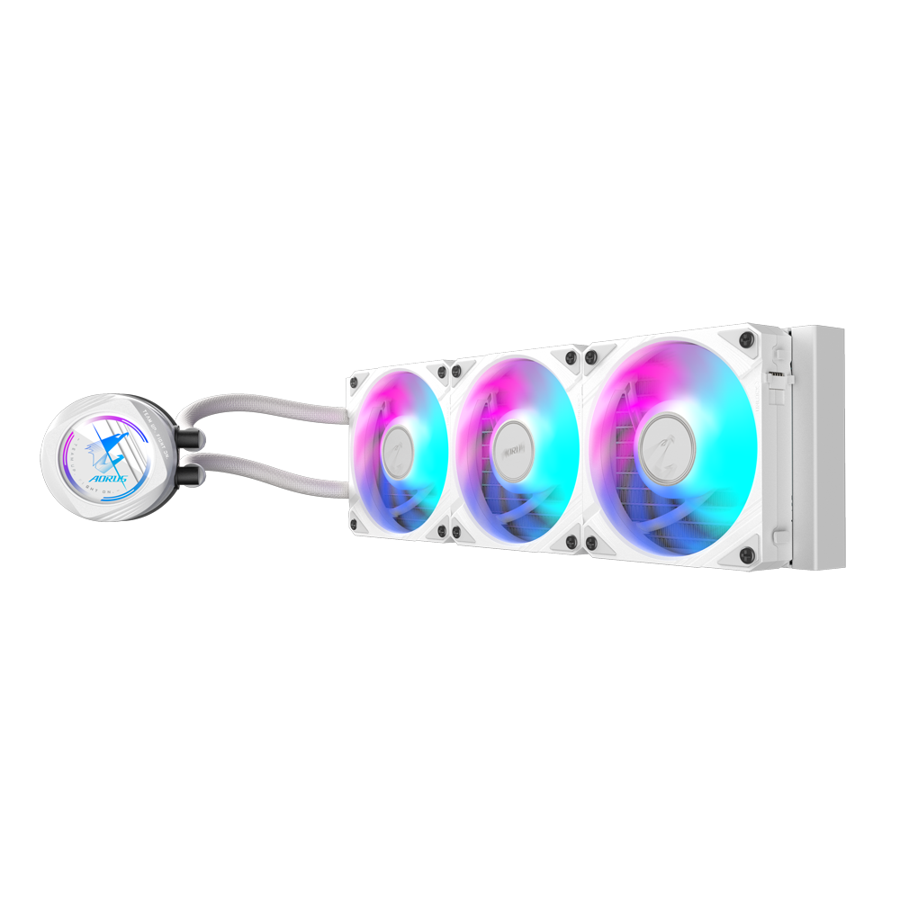 GIGABYTE AORUS WATERFORCE II 360 ICE Liquid CPU Cooler, 360mm Radiator with 3x120mm Low Noise ARGB Fans, Compatible with Intel LGA1851, LGA1700, and AMD AM5 - مبرد مائي