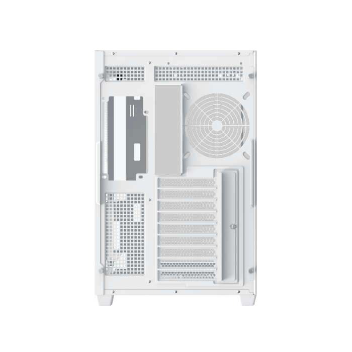 Xigmatek Aqua V Air Arctic (NEW) White High Airflow Mesh Dual Chamber ATX Gaming PC Case (7 pre-installed 120mm ARGB fans) - كيس أبيض
