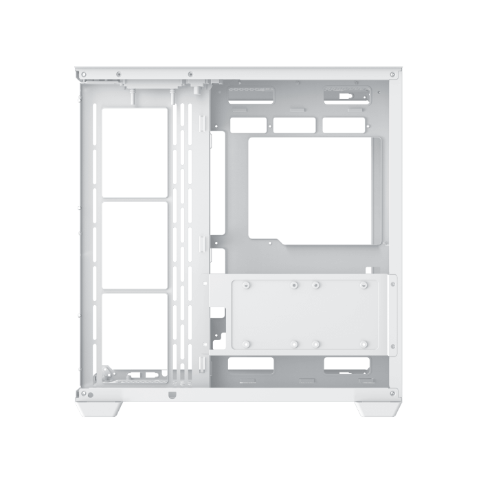 Xigmatek Aqua V Air Arctic (NEW) White High Airflow Mesh Dual Chamber ATX Gaming PC Case (7 pre-installed 120mm ARGB fans) - كيس أبيض