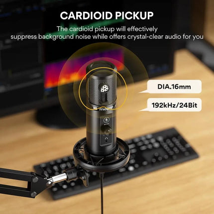 MAONO AU-PM422 Podcast USB Microphone Plug & Play & STAND - ميكروفون و ستاند