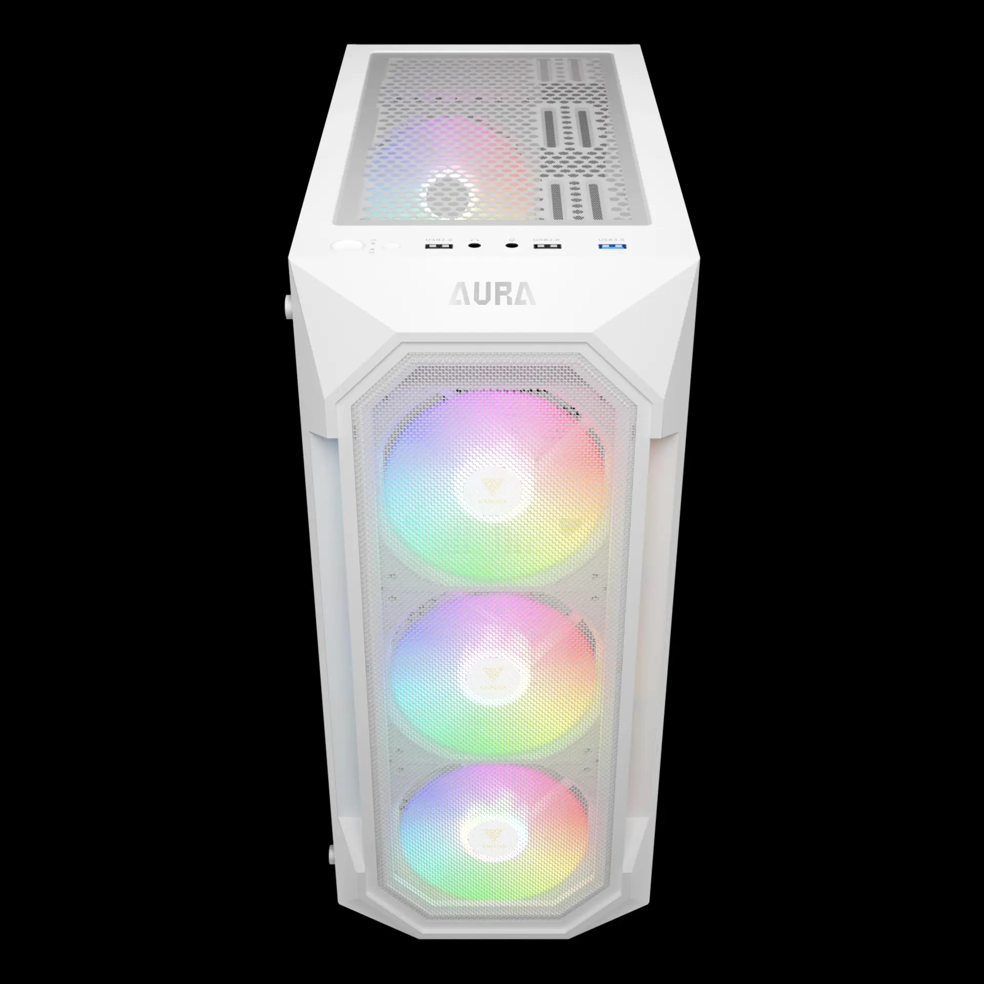 GAMDIAS AURA GC1 Elite Mid-Tower Tempered Glass Gaming Case – White - كيس