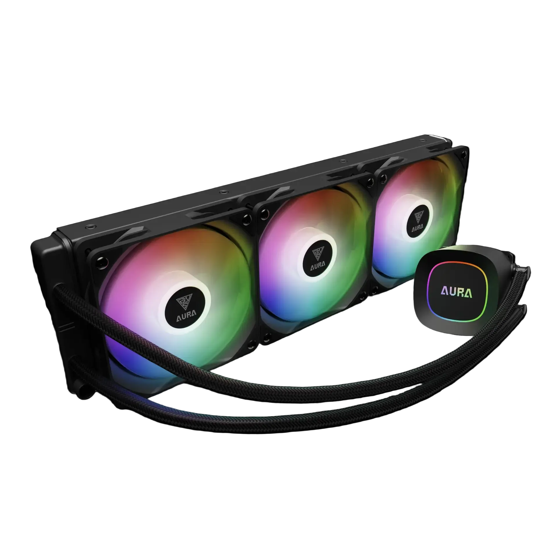 Gamdias AURA GL360 Lite ARGB 360mm Liquid CPU Cooler – Black - مبرد مائي أسود