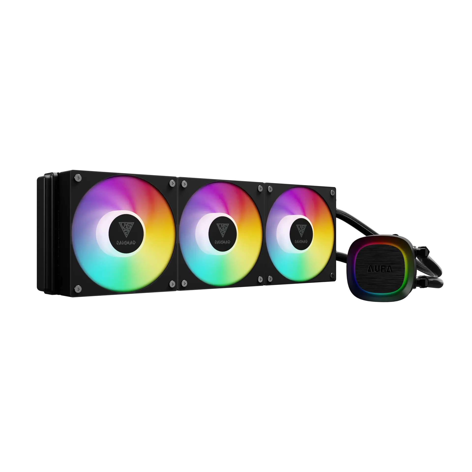 GAMDIAS AURA GL360 V2 GL360 V2 ARGB 360mm Liquid CPU Cooler – Black - مبرد مائي
