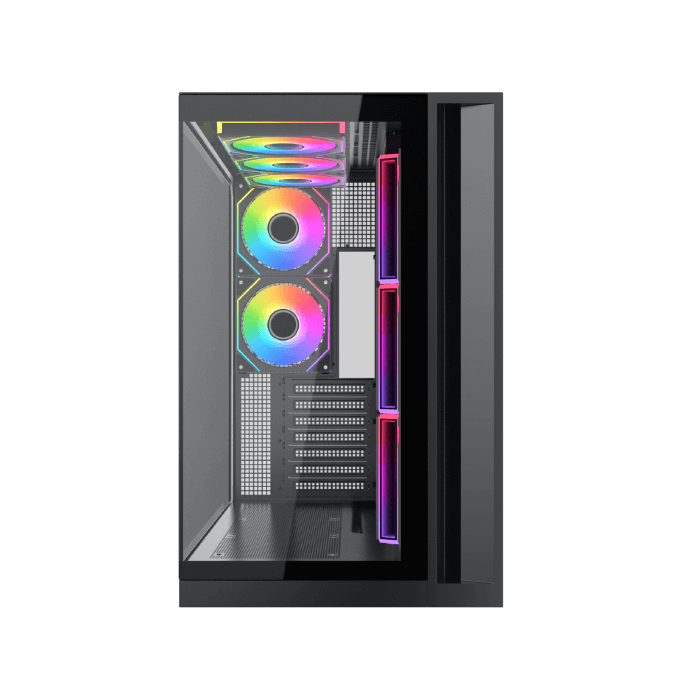 Xigmatek Aqua 7 Dual Chamber ATX Gaming PC Case (Tempered Glass, 8 pre-installed 120mm PWM ARGB Fans) - كيس
