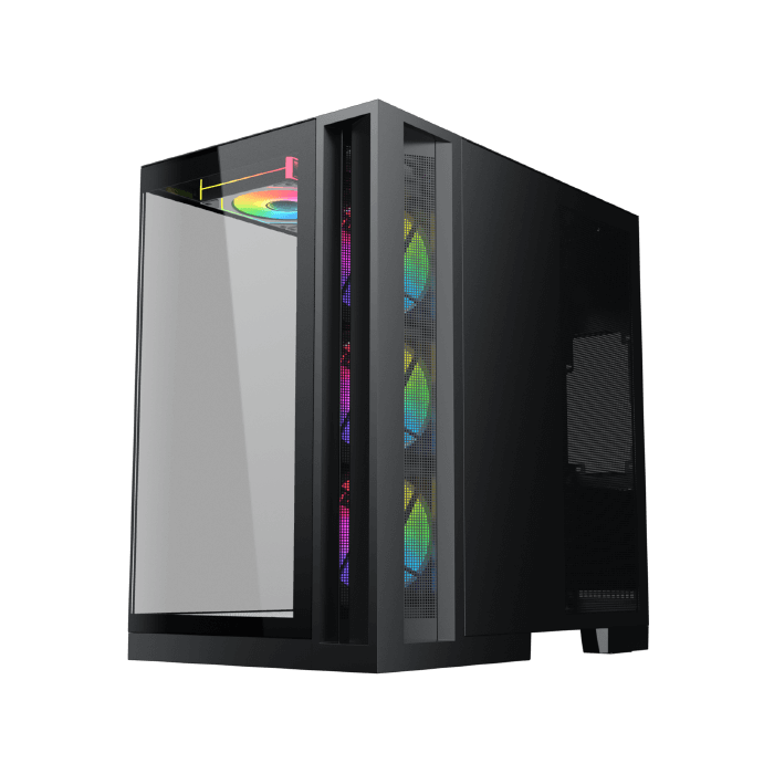 Xigmatek Aqua 7 Dual Chamber ATX Gaming PC Case (Tempered Glass, 8 pre-installed 120mm PWM ARGB Fans) - كيس