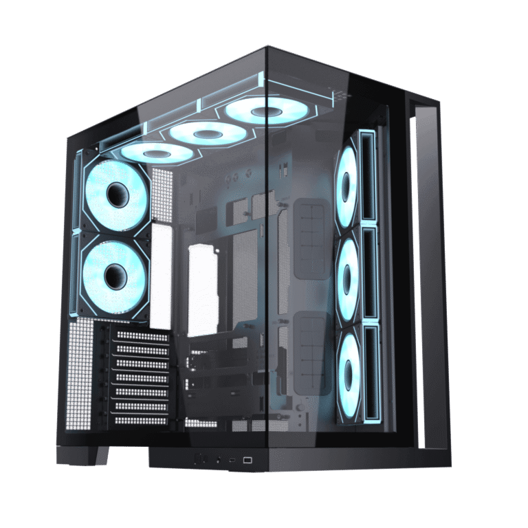 Xigmatek Aqua 7 Dual Chamber ATX Gaming PC Case (Tempered Glass, 8 pre-installed 120mm PWM ARGB Fans) - كيس