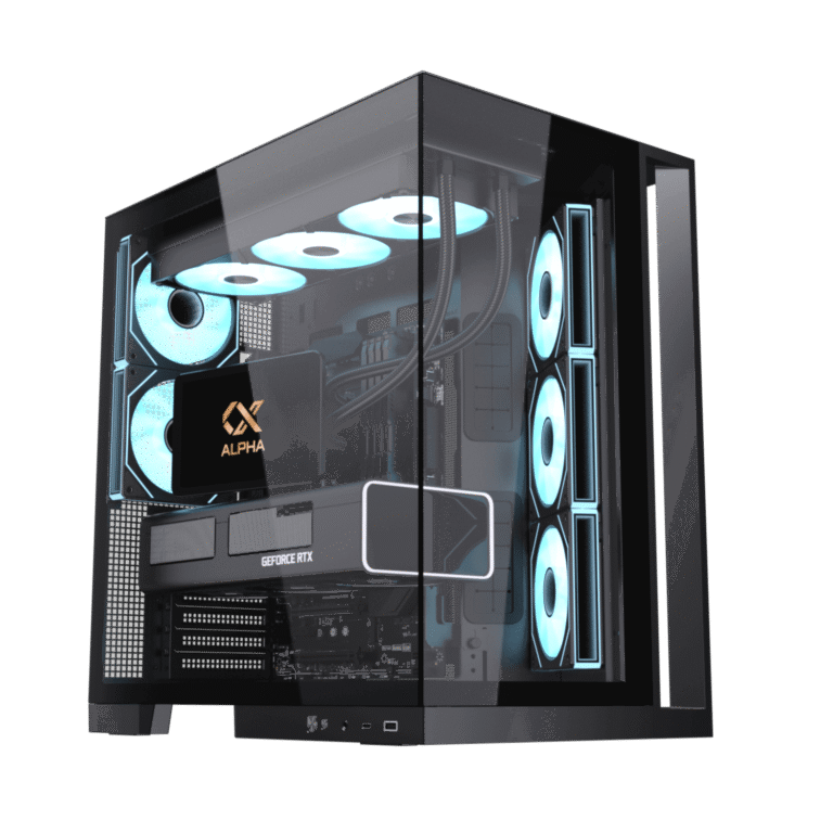 Xigmatek Aqua 7 Dual Chamber ATX Gaming PC Case (Tempered Glass, 8 pre-installed 120mm PWM ARGB Fans) - كيس