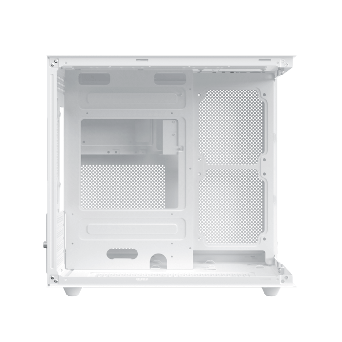 Xigmatek Aqua M Lite Arctic Panoramic Micro-ATX PC Case (Dual Tempered Glass, 5 pre-installed 120mm ARGB Fans) White - كيس أبيض
