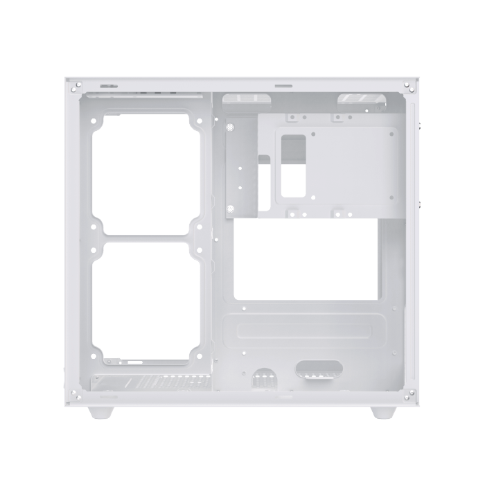 Xigmatek Aqua M Lite Arctic Panoramic Micro-ATX PC Case (Dual Tempered Glass, 5 pre-installed 120mm ARGB Fans) White - كيس أبيض