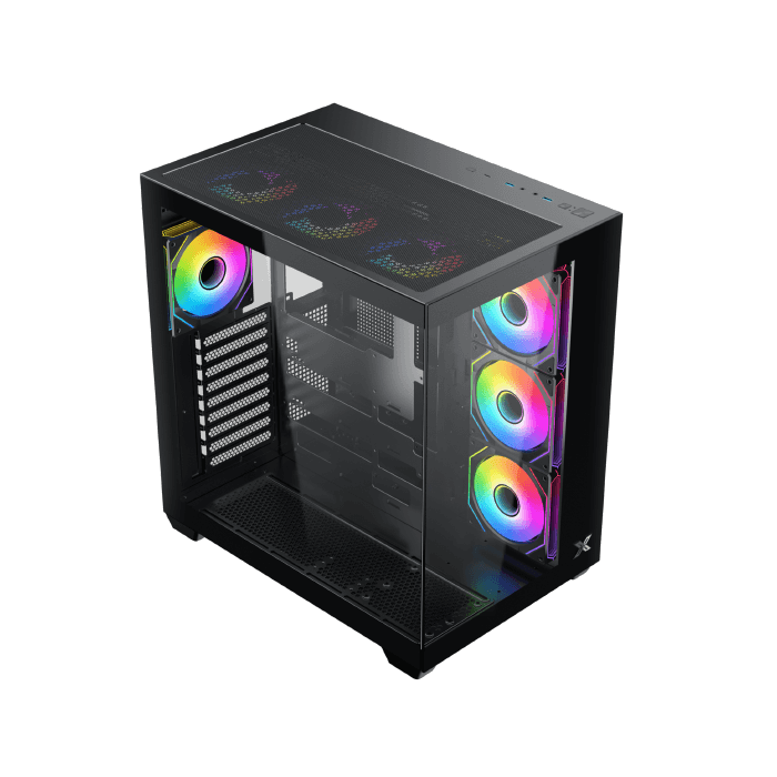 Xigmatek Aqua V Air (NEW) High Airflow Mesh Dual Chamber ATX Gaming PC Case (7 pre-installed 120mm ARGB fans) EN48760 - كيس