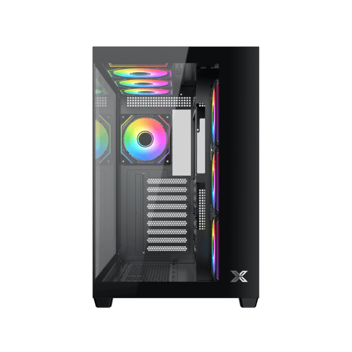 Xigmatek Aqua V Air (NEW) High Airflow Mesh Dual Chamber ATX Gaming PC Case (7 pre-installed 120mm ARGB fans) EN48760 - كيس
