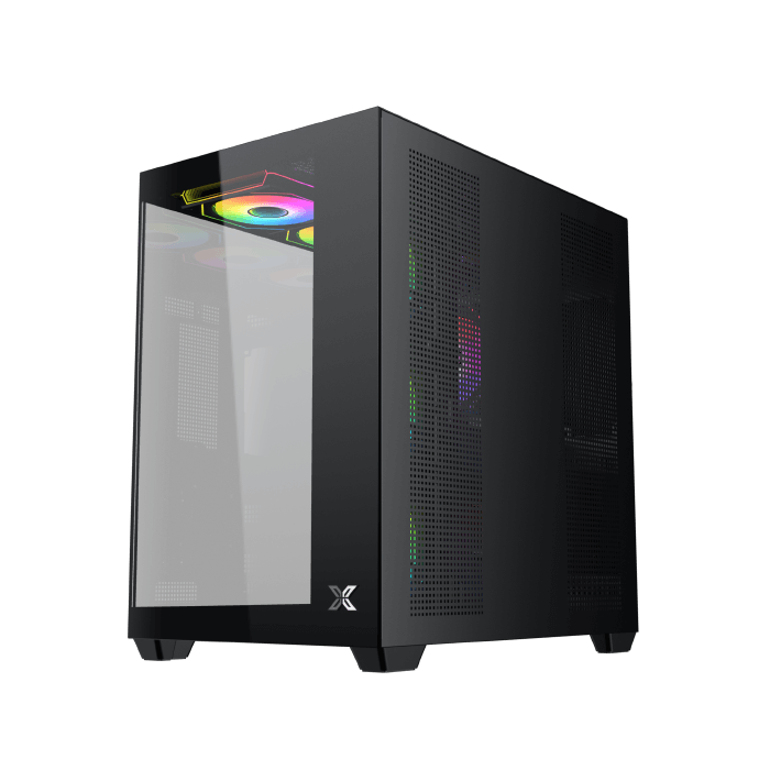 Xigmatek Aqua V Air (NEW) High Airflow Mesh Dual Chamber ATX Gaming PC Case (7 pre-installed 120mm ARGB fans) EN48760 - كيس
