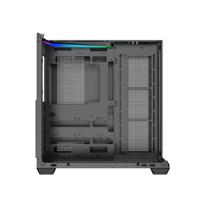 Xigmatek Aqua V ( NEW ) Panoramic Dual Chamber ATX Gaming PC Case (Tempered Glass, pre-installed 7 ARGB Fans) - كيس