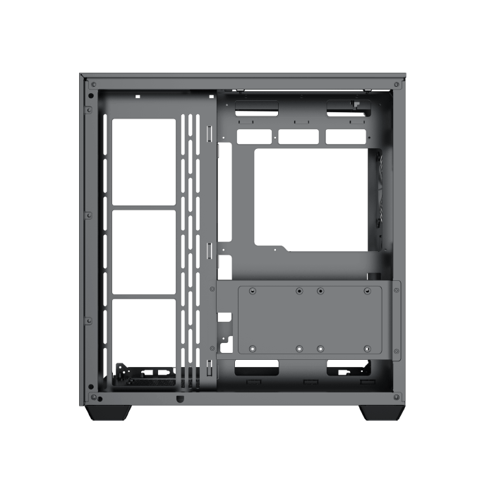 Xigmatek Aqua V ( NEW ) Panoramic Dual Chamber ATX Gaming PC Case (Tempered Glass, pre-installed 7 ARGB Fans) - كيس