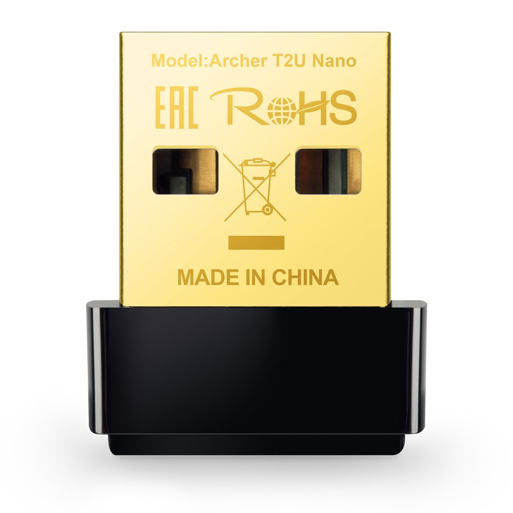 TP-Link Nano AC600 USB WiFi Adapter(Archer T2U Nano)- 2.4G/5G Dual Band Wireless Network Transceiver for PC Desktop, Travel Size, Supports Windows (11,10, 8.1, 8, 7, XP/Mac OS X 10.9-10.14)-لاقط واي فاي