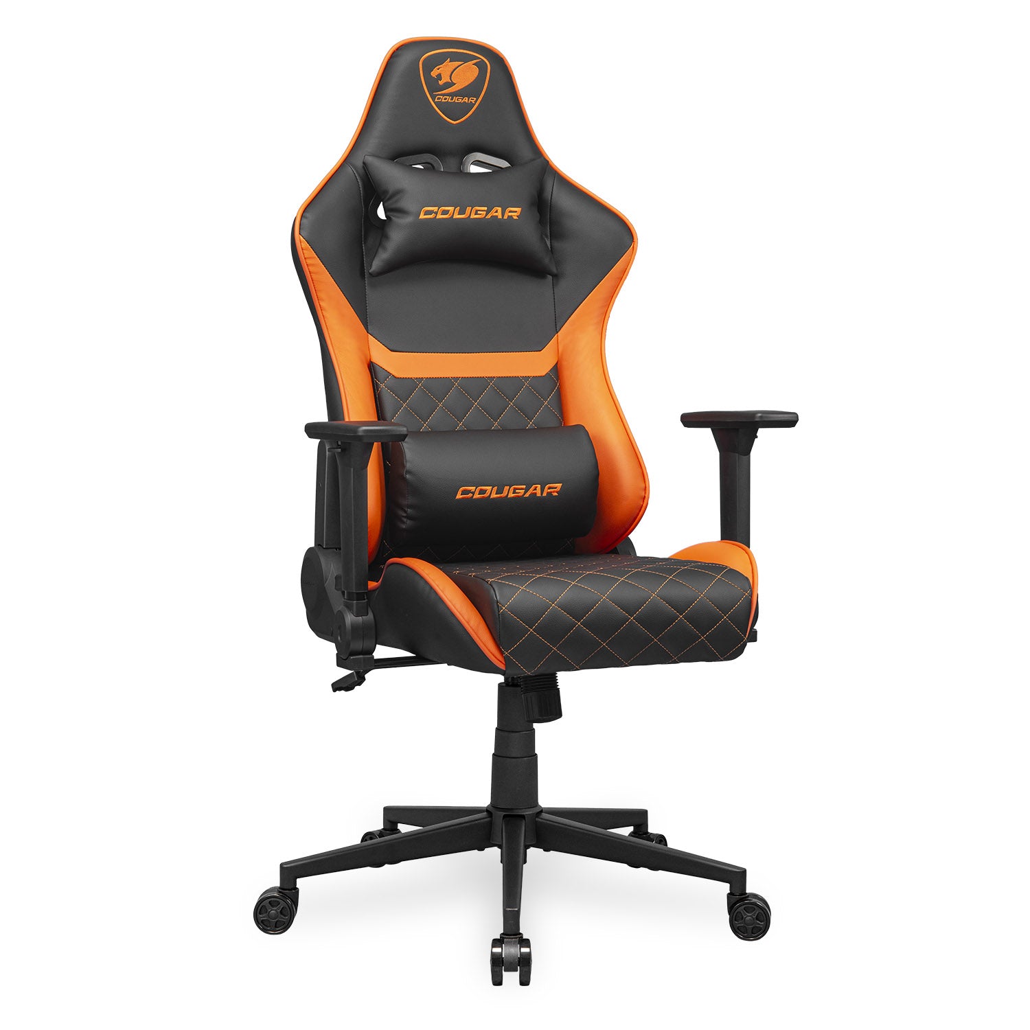 COUGAR ARMOR ONE V2 Gaming Chair, PVC Leather Surface Black & Orange - كرسي قيمنق