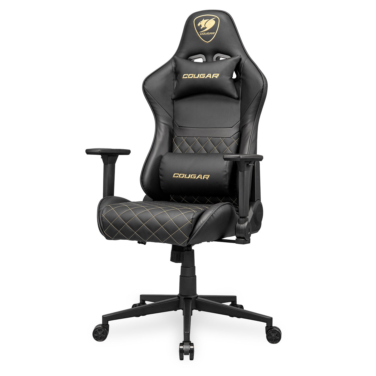 COUGAR ARMOR ONE V2 Gold Gaming Chair, PVC Leather Surface Black & Gold - كرسي قيمنق