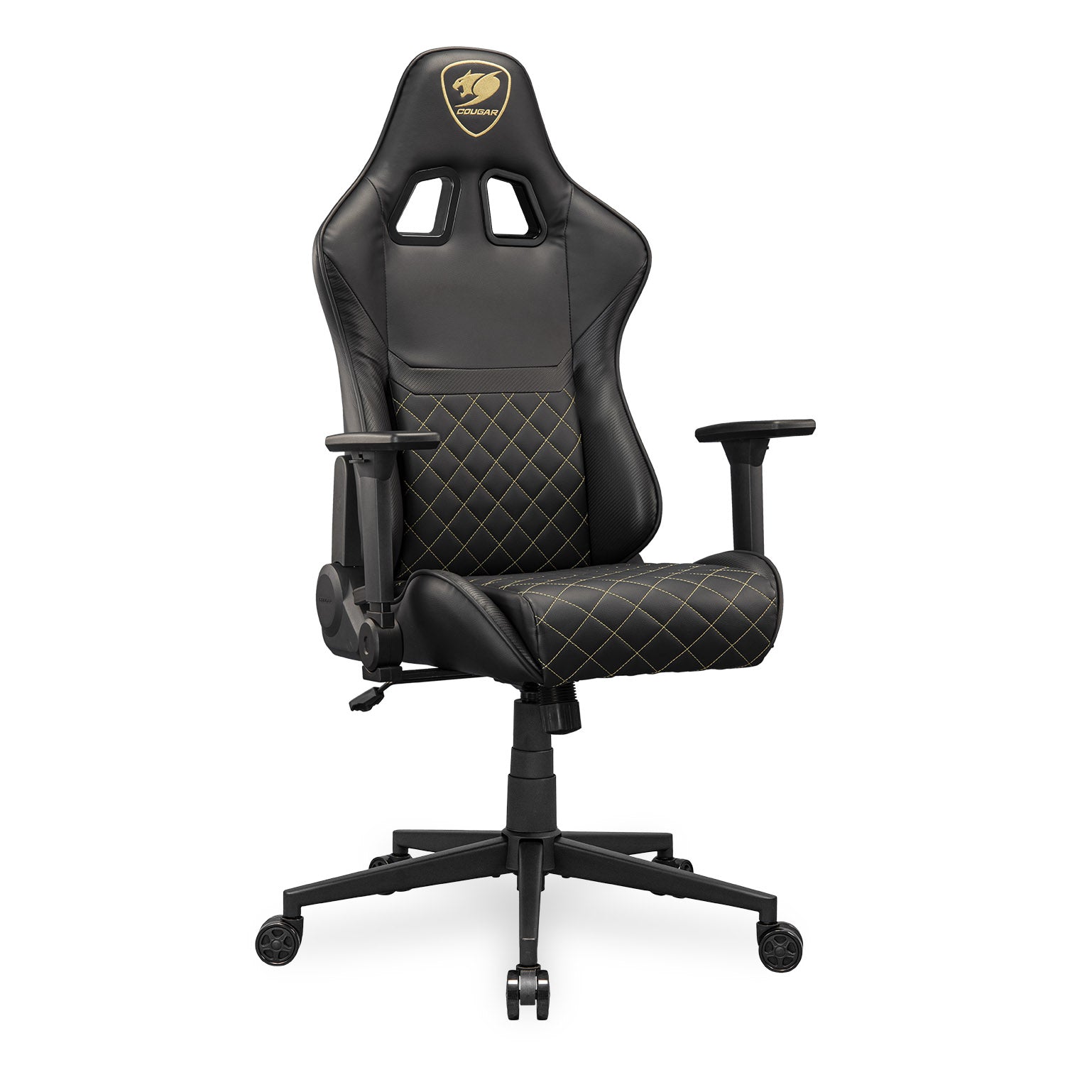 COUGAR ARMOR ONE V2 Gold Gaming Chair, PVC Leather Surface Black & Gold - كرسي قيمنق