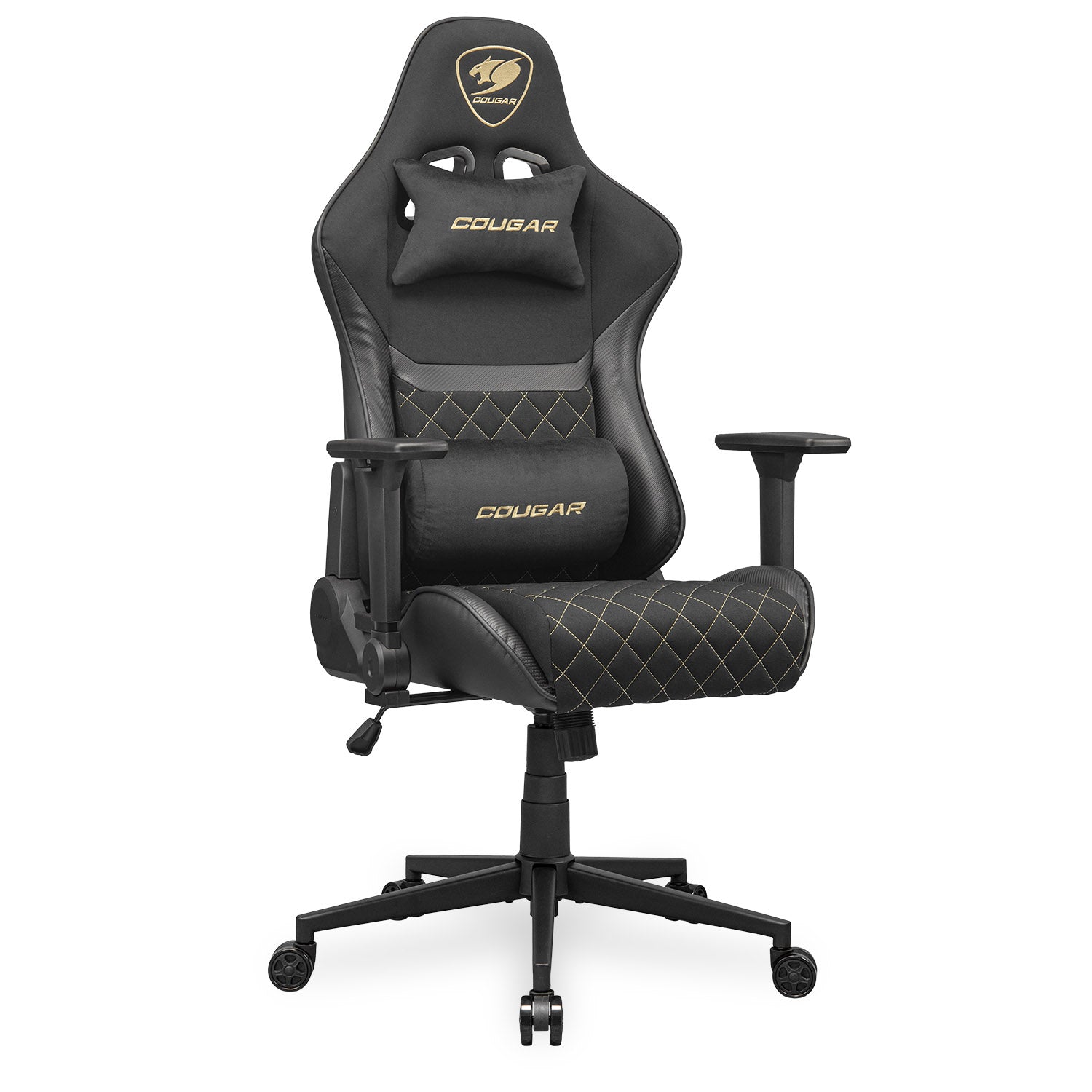 COUGAR ARMOR ONE V2 Gold F Gaming Chair, Woven Fabric Surface - Black & Orange - كرسي قيمنق