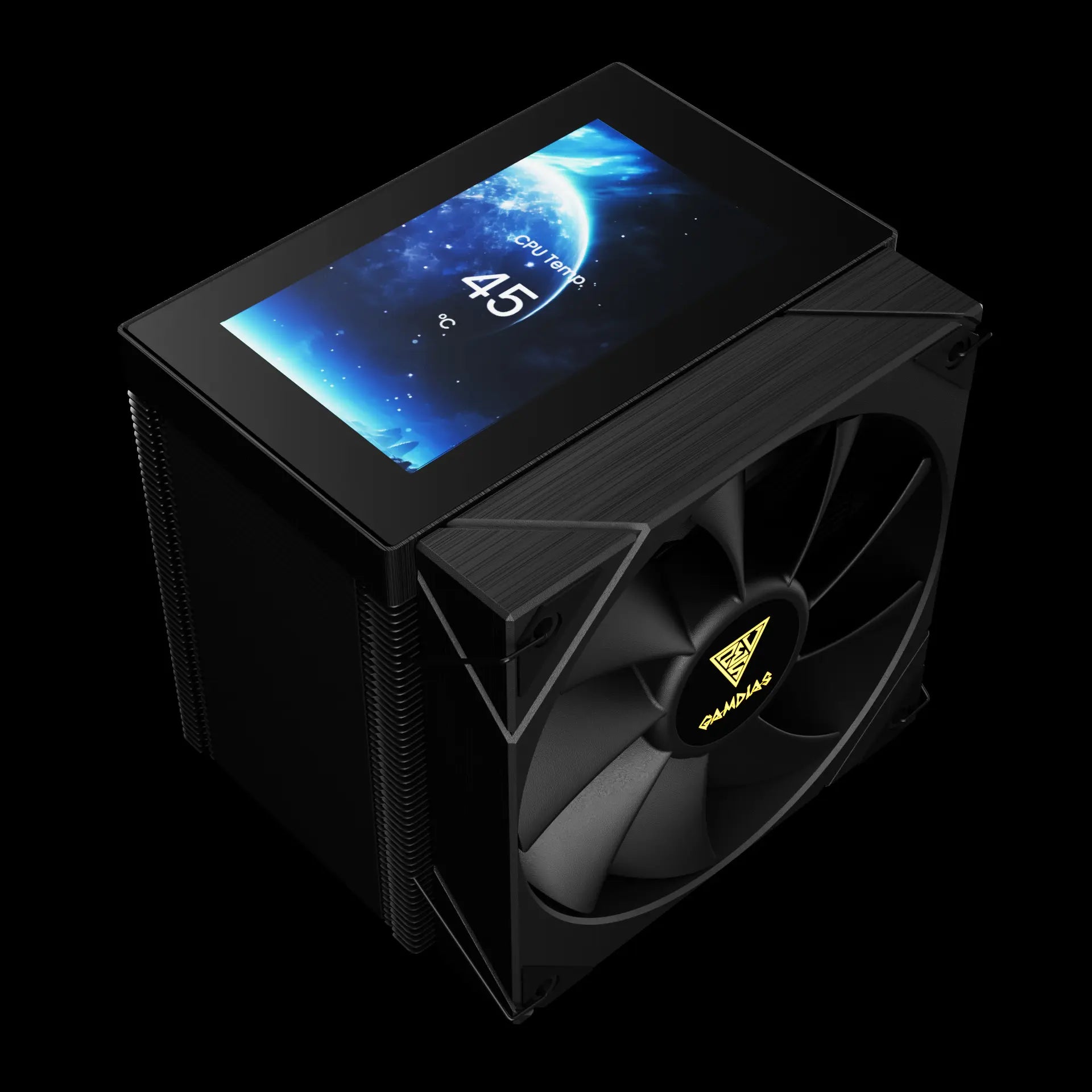 GAMDIAS BOREAS M2-61L PWM Air CPU Cooler With IPS screen – Black - مبرد هوائي