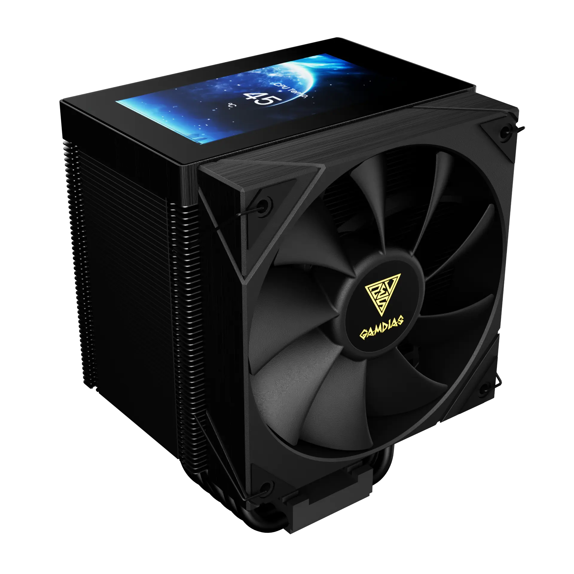 GAMDIAS BOREAS M2-61L PWM Air CPU Cooler With IPS screen – Black - مبرد هوائي