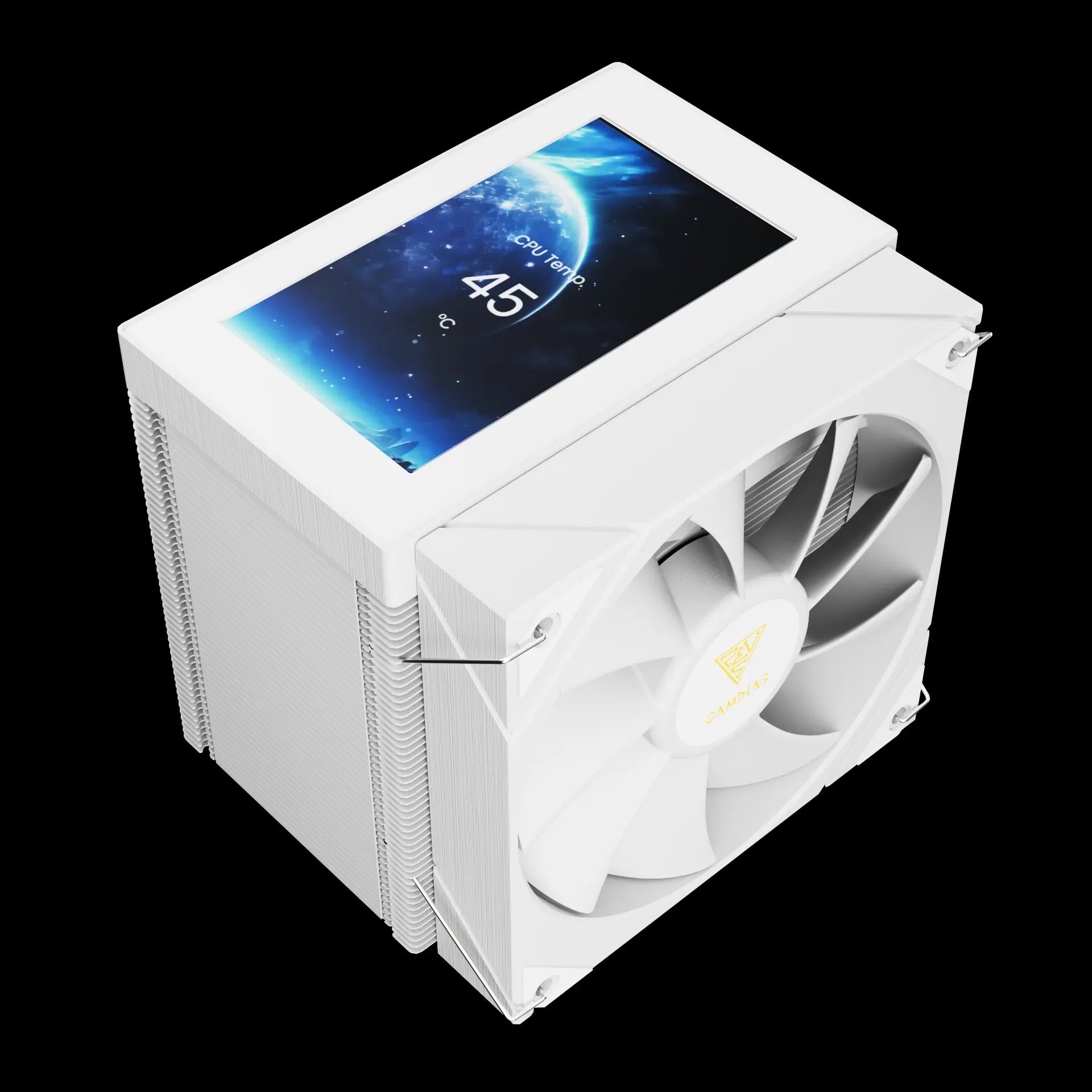 GAMDIAS BOREAS M2-61L PWM Air CPU Cooler With IPS SCREEN – White - مبرد هوائي مع شاشه
