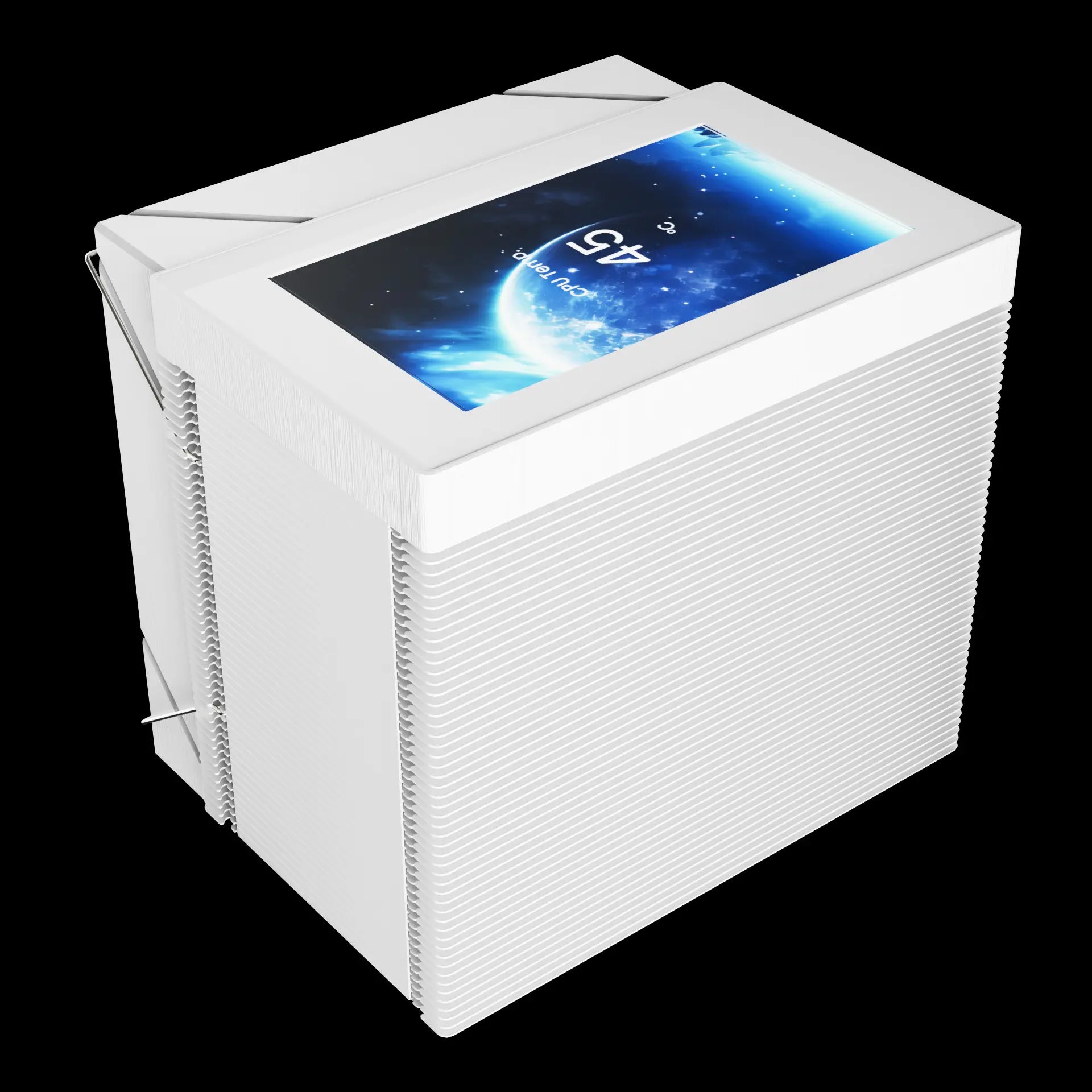 GAMDIAS BOREAS M2-61L PWM Air CPU Cooler With IPS SCREEN – White - مبرد هوائي مع شاشه