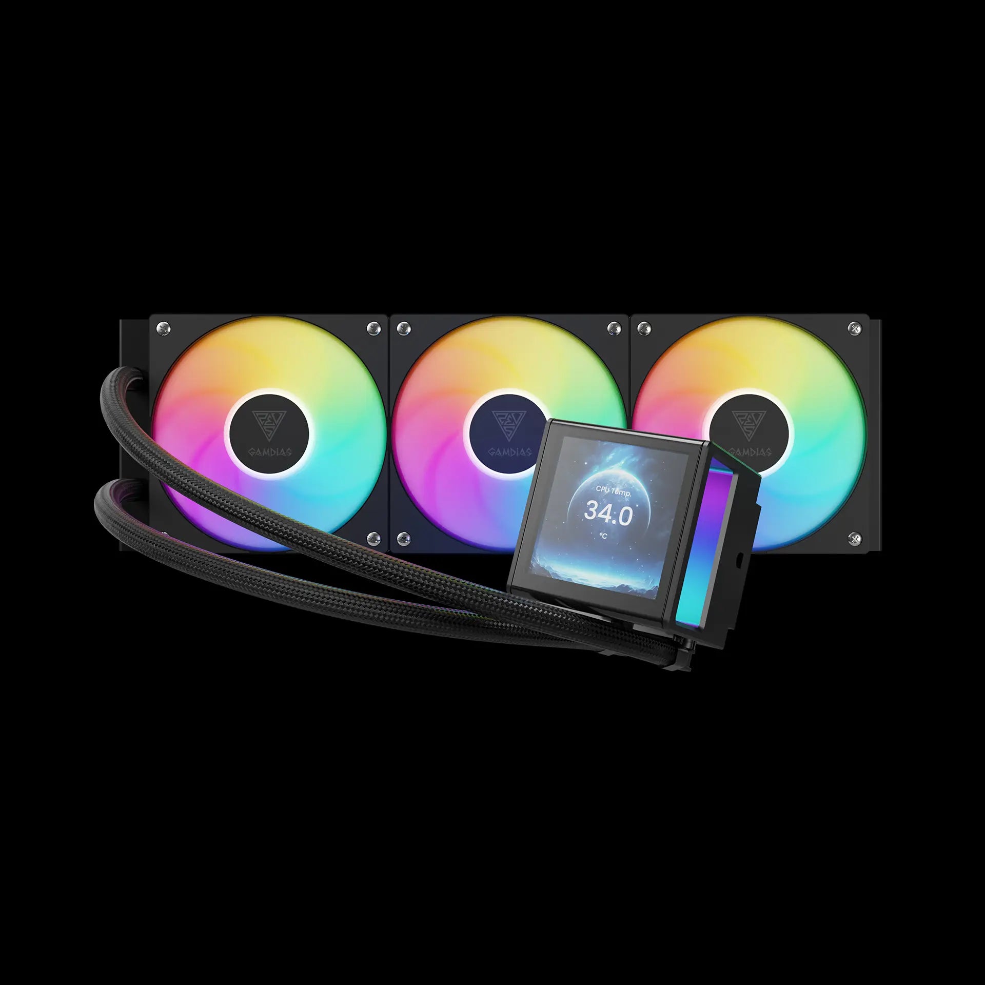 GAMDIAS CHIONE P5-360 ARGB 360mm Liquid CPU Cooler – Black - مبرد مائي