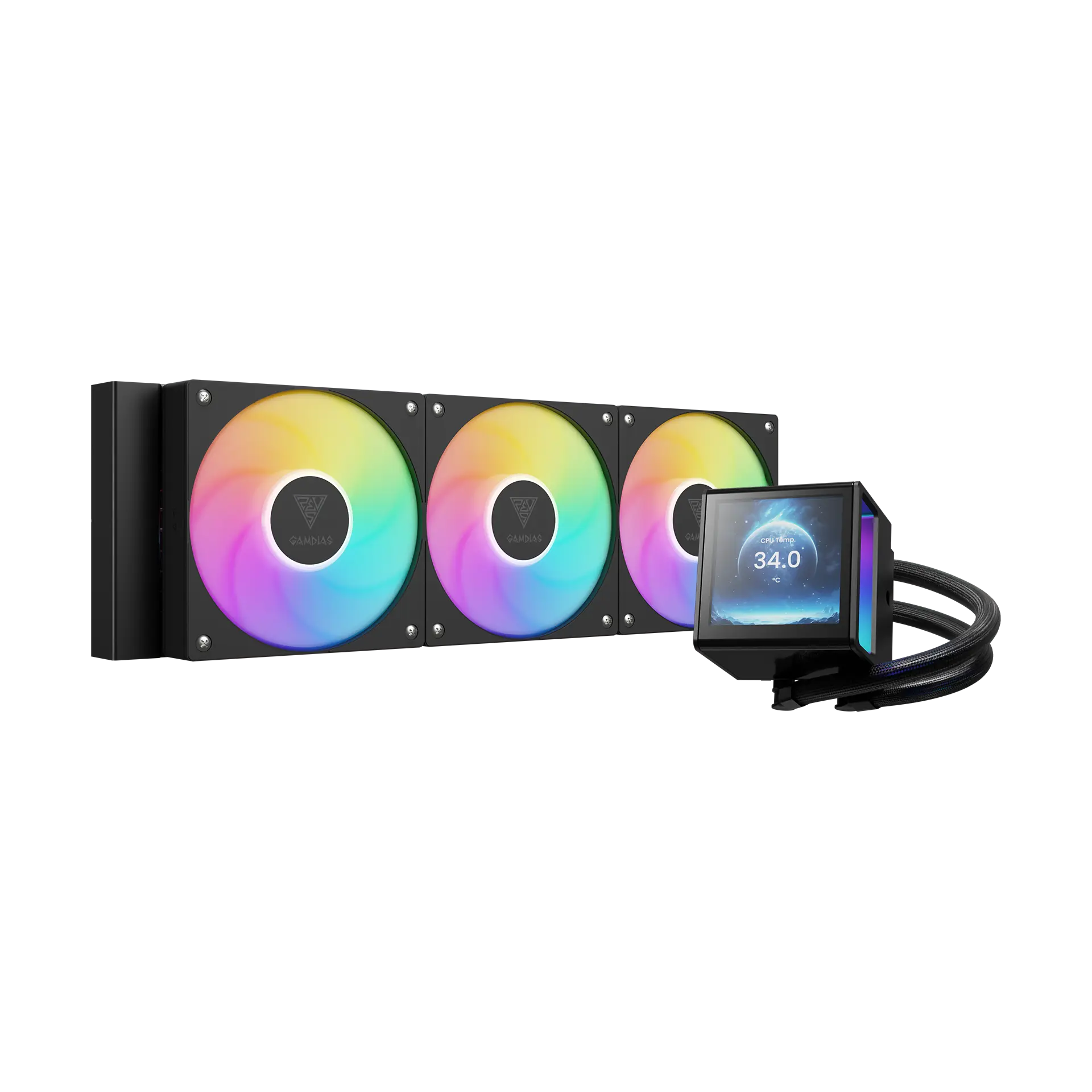 GAMDIAS CHIONE P5-360 ARGB 360mm Liquid CPU Cooler – Black - مبرد مائي GAMDIAS CHIONE P5-360 ARGB 360mm Liquid CPU Cooler – Black - مبرد مائي