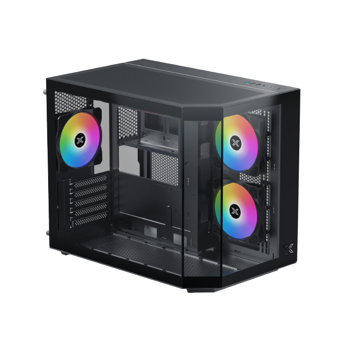 Xigmatek Cubi M Mid-Tower 4x Fans M-ATX Gaming Case – Black -كيس العاب للكمبيوتر أسود