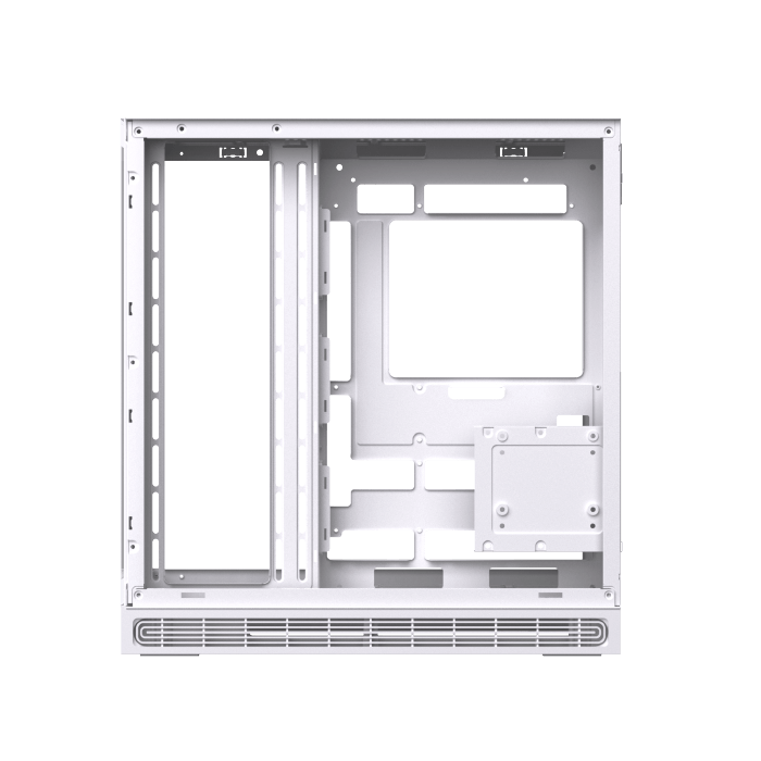 Xigmatek Cloud DGT Arctic Digital LCD ATX PC Case (Dual Tempered Glass, BTF Back-Plug Support, 4 pre-installed ARGB PWM ARGB Fans) White - كيس