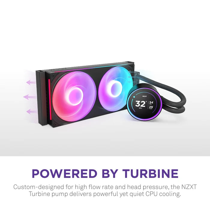 NZXT Kraken Elite 280mm Black AIO Liquid CPU Cooler (2.36