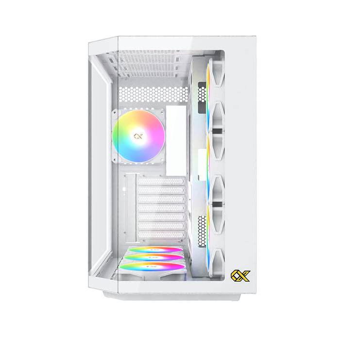 Xigmatek Cubi II Gaming Case, with 7 ARGB Lights,USB-C -كيس العاب للكمبيوتر أبيض