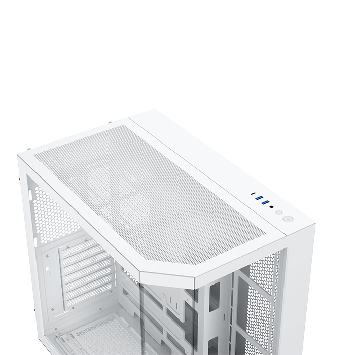 Xigmatek Cubi II Gaming Case, with 7 ARGB Lights,USB-C -كيس العاب للكمبيوتر أبيض