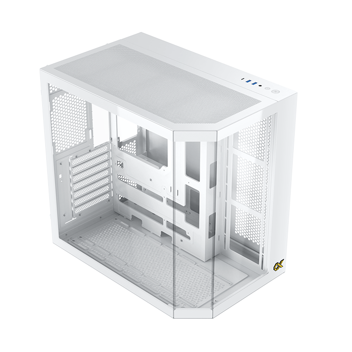 Xigmatek Cubi II Gaming Case, with 7 ARGB Lights,USB-C -كيس العاب للكمبيوتر أبيض