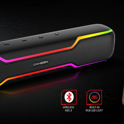 GAMEON Dominator Blaze Wireless RGB Gaming Soundbar - Black - سماعه سبيكر