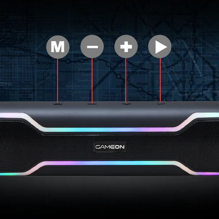 GAMEON Dominator Blaze Wireless RGB Gaming Soundbar - Black - سماعه سبيكر