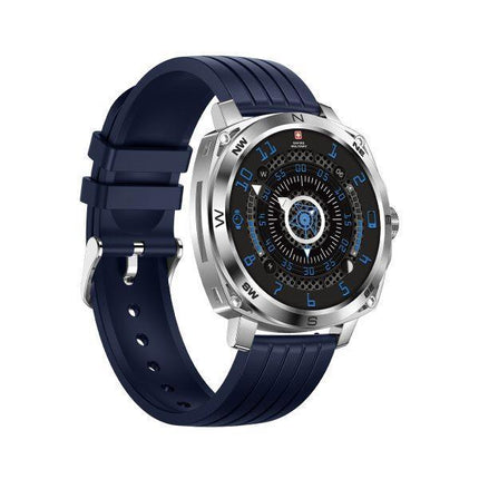 Swiss Military Dom 4 AMOLED Smart Watch Blue Silicone Strap - ساعة ذكية