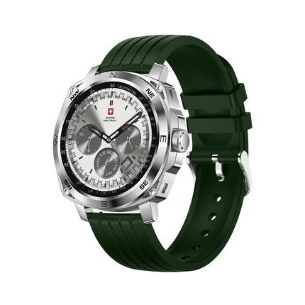 Swiss Military Dom 4 AMOLED Smart Watch Green Silicone Strap - ساعة ذكية